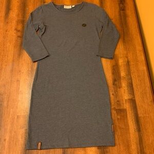 Naketano dress Size Small Gray long sleeve super soft t-shirt style dress midi